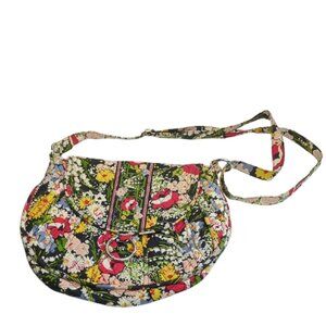 Vera Bradley Poppy Fields Retired Crossbody Bag Purse – Boho Floral Cotton‎